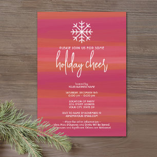 Business Holiday Cheer Party - modern abstract red Invitation