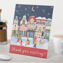 Business Holiday Christmas Town Whimsy Thank You