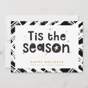 BUSINESS  HOLIDAY THANKS tis the season black gold Invitation