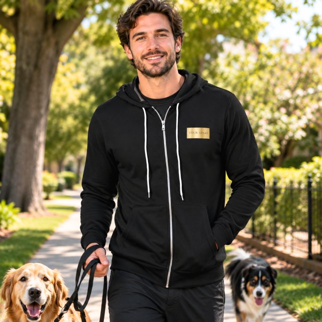 Business horizontal logo dog walker professionals hoodie (Creator Uploaded)