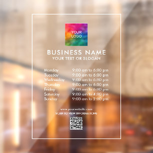 Business Hours Company Logo QR Code Custom