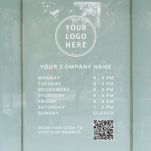Business Hours Logo Create QR Code White Lettering