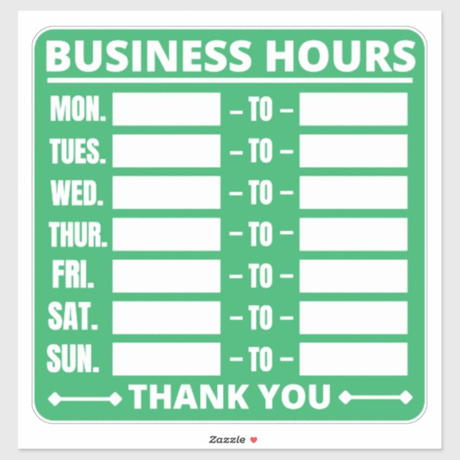 Business Hours Sign,Hours of Operation Signs  (Sheet)