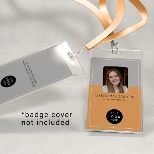 Business ID card modern company logo QR employee ID Badge