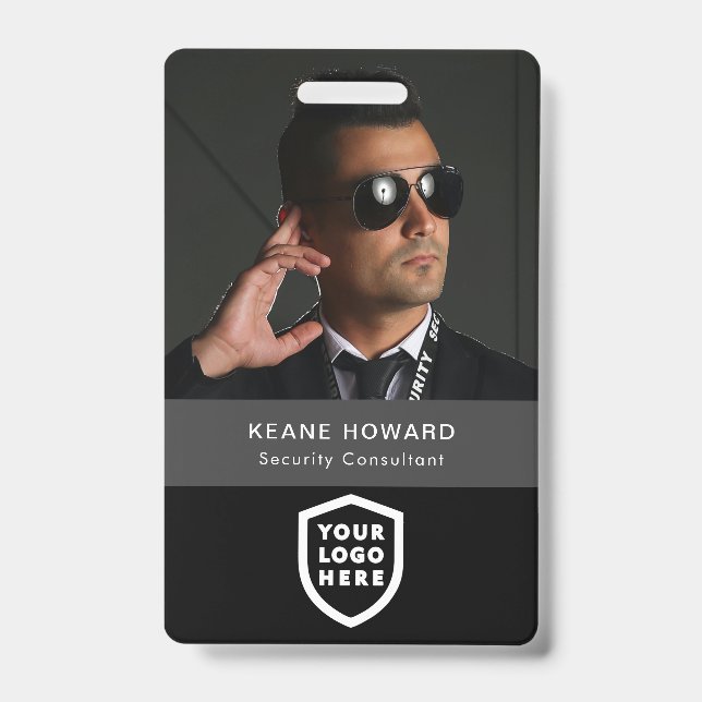Business ID Card | Modern Large Photo Employee Bad Badge (Front)