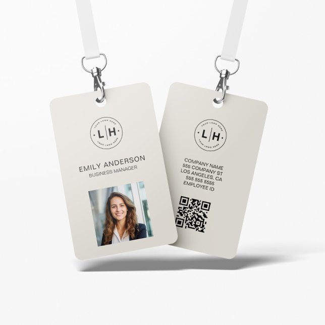 Business ID Card Modern Logo Photo Staff  ID Badge (Business ID Card Modern Logo Photo Staff Badge)