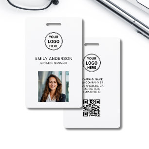 Business ID Card Qr Code Logo Photo Staff Badge