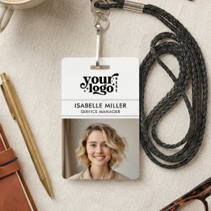 Business ID Card QR Modern Large Photo Employee Badge