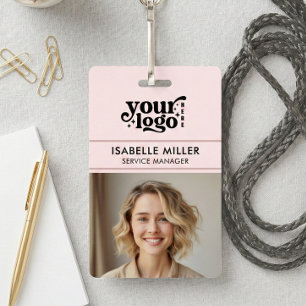 Business ID Card QR Modern Large Photo Employee Badge