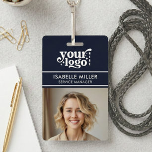 Business ID Card QR Modern Large Photo Employee Badge
