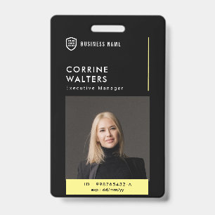 Business ID Logo Minimalist Photo Employee Badge