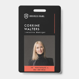 Business ID Logo Minimalist Photo Employee Badge