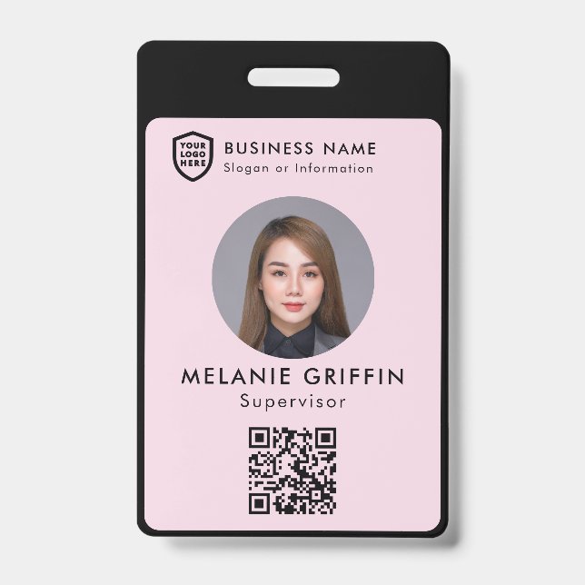 Business ID Logo | Modern Custom Employee Staff  Badge (Front)