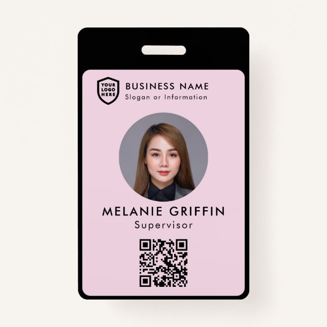 Business ID Logo | Modern Custom Employee Staff  ID Badge (Front)