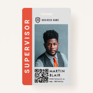 Business ID Logo Modern Photo Employee Staff Bad ID Badge