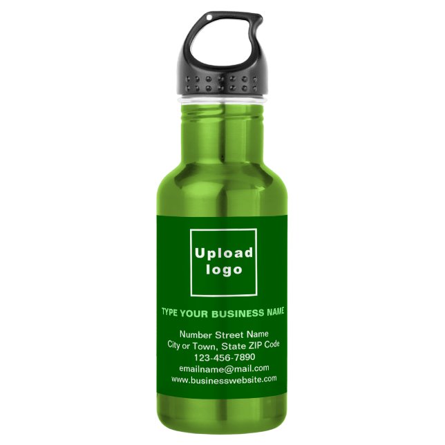Business Information Green 532 Ml Water Bottle (Front)