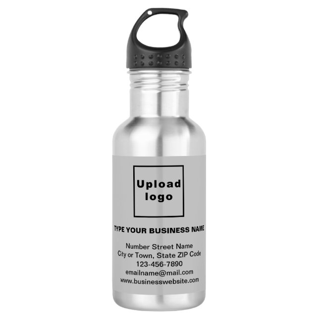 Business Information Grey Label 532 Ml Water Bottle (Front)