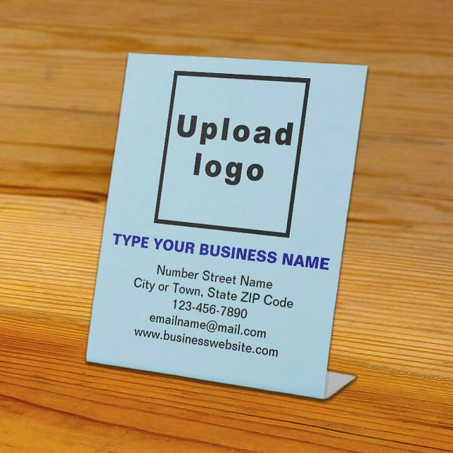 Business Information Light Blue Pedestal Sign (Creator Uploaded)