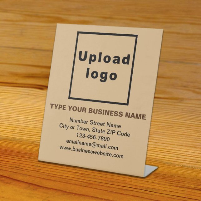 Business Information Light Brown Pedestal Sign (Creator Uploaded)