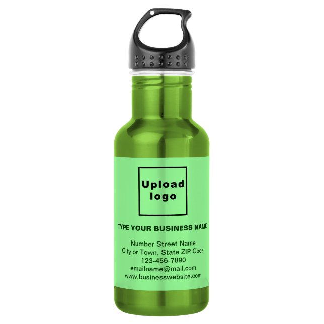 Business Information Light Green 532 Ml Water Bottle (Front)