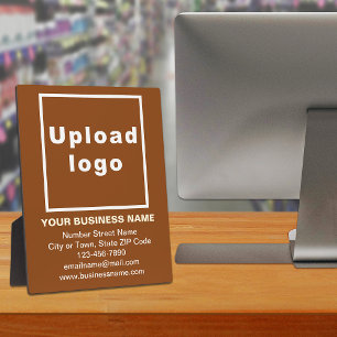 Business Information on Brown Plaque