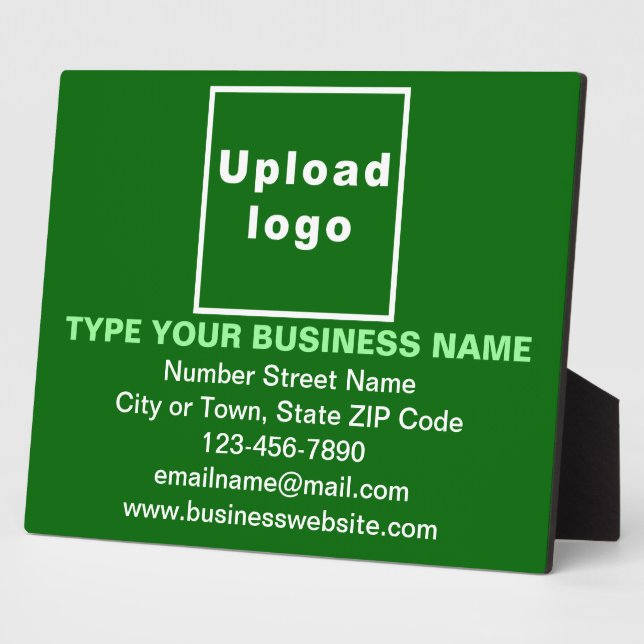 Business Information on Green Rectangle Plaque (Side)