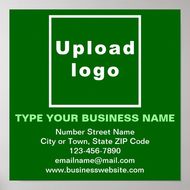 Business Information on Green Square Poster (Front)