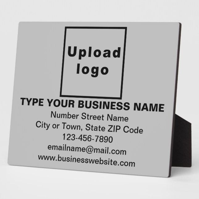 Business Information on Grey Rectangle Plaque (Side)