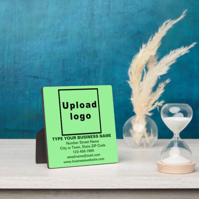 Business Information on Light Green Square Plaque (Insitu)