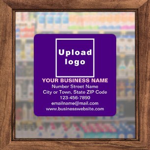 Business Information on Purple Large Square Vinyl