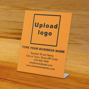 Business Information Orange Pedestal Sign