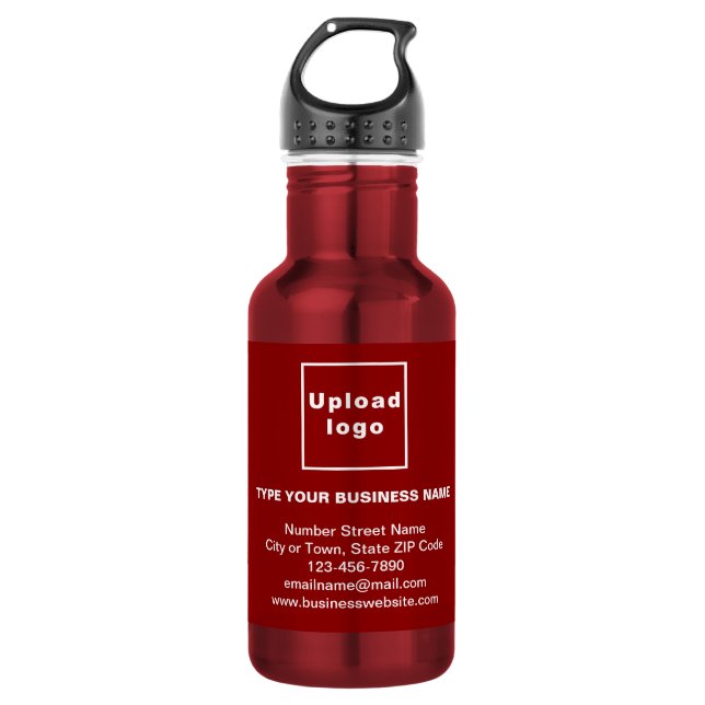 Business Information Red 532 Ml Water Bottle (Front)