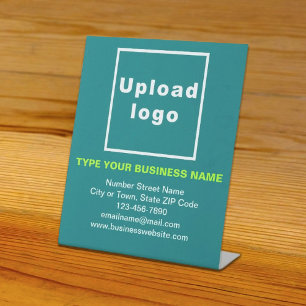 Business Information Teal Pedestal Sign