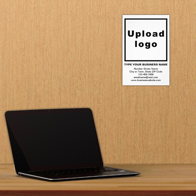 Business Information White Background Photo Print (Advertise your business. Build brand name awareness. Your business brand on white photo paper.)
