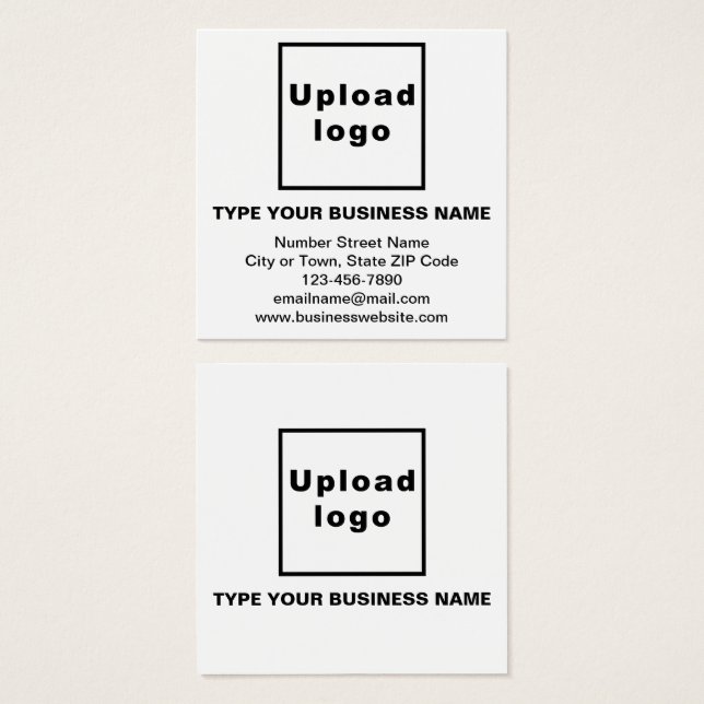 Business Information White Square Profile Card (Front & Back)