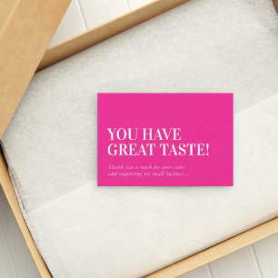 BUSINESS INSERT modern cute thank you fuschia pink