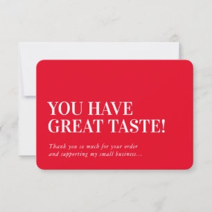 BUSINESS INSERT modern thank you bright red Card