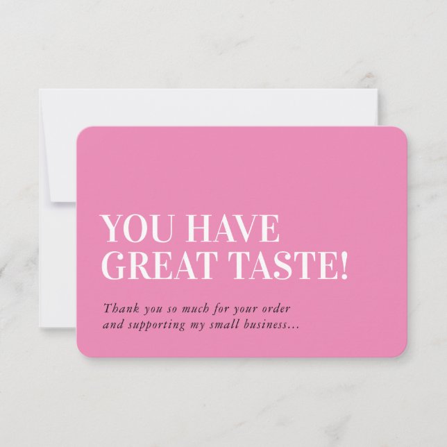 BUSINESS INSERT modern thank you candy pink Card (Front)