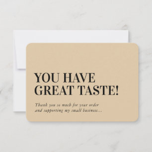 BUSINESS INSERT modern thank you champagne Card