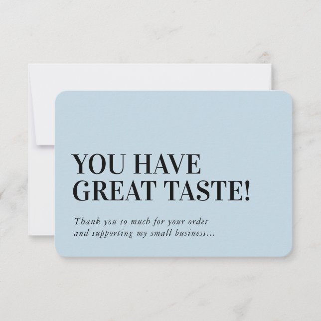 BUSINESS INSERT modern thank you pale blue Card (Front)