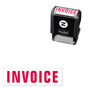 Business Invoice Red Self-inking Stamp