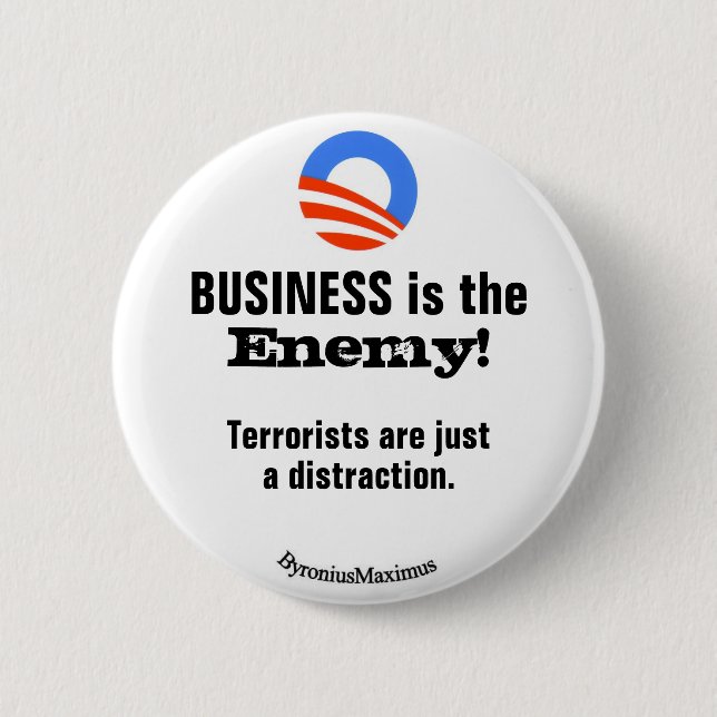 BUSINESS is the ENEMY! 6 Cm Round Badge (Front)