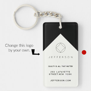 Business keychains minimalist elegant black