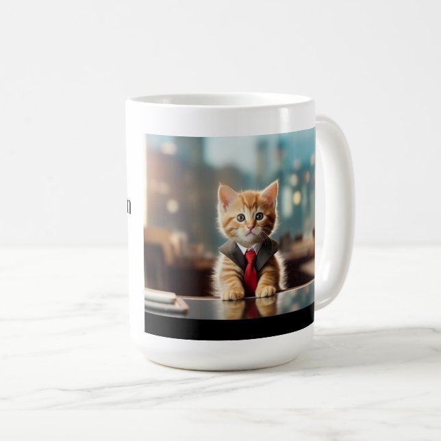 Business Kitten Coffee Mug (Front Right)