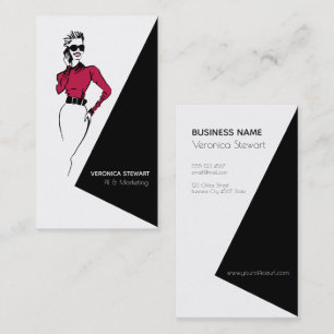 Business Lady Illustration Office Card