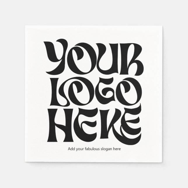 Business Large Logo and Text Napkin (Front)