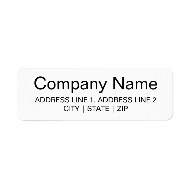Business Large Print Return Address Labels | White (Front)