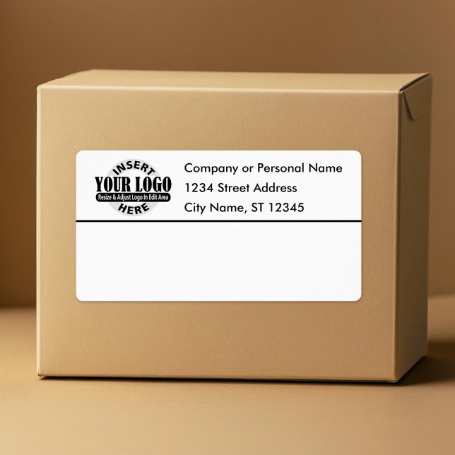 Business Laser Address Labels (Custom Box Label with Logo and Return address)