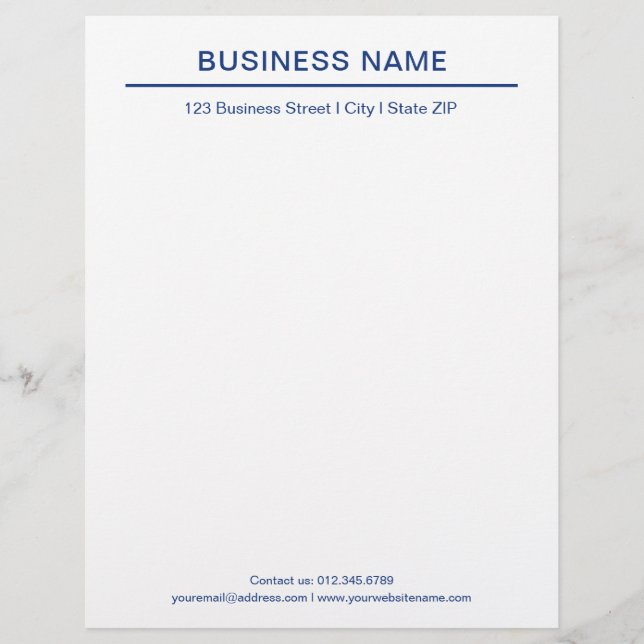 Business Letterhead Modern Template l Blue White (Front)