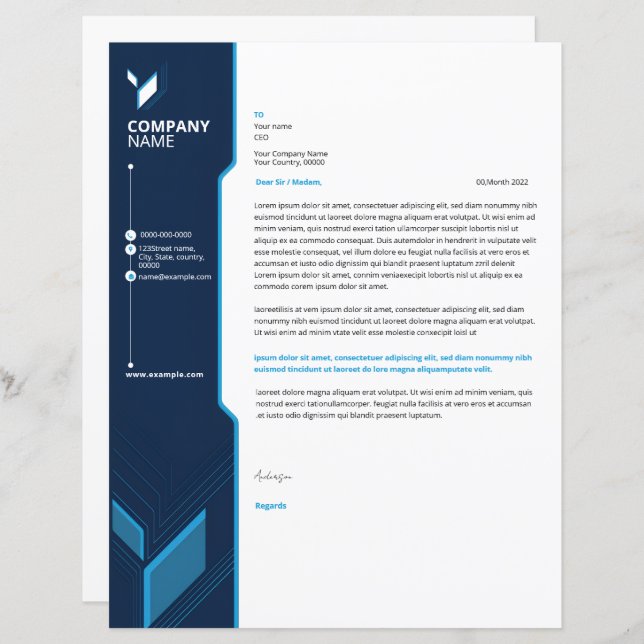 Business letterhead template (Front/Back)